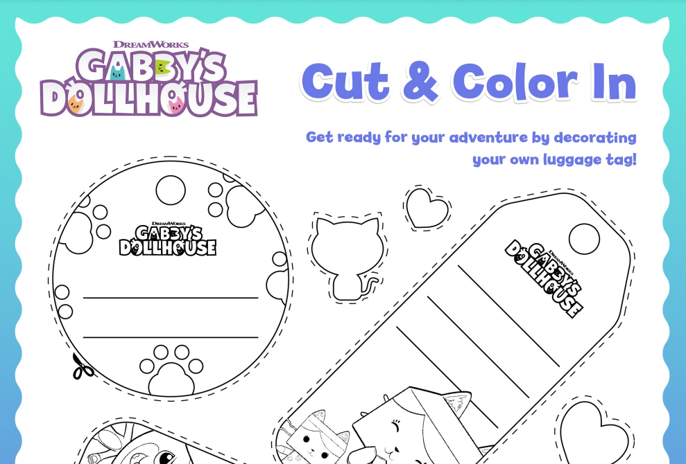 Gabby’s Dollhouse Cut and Colour In