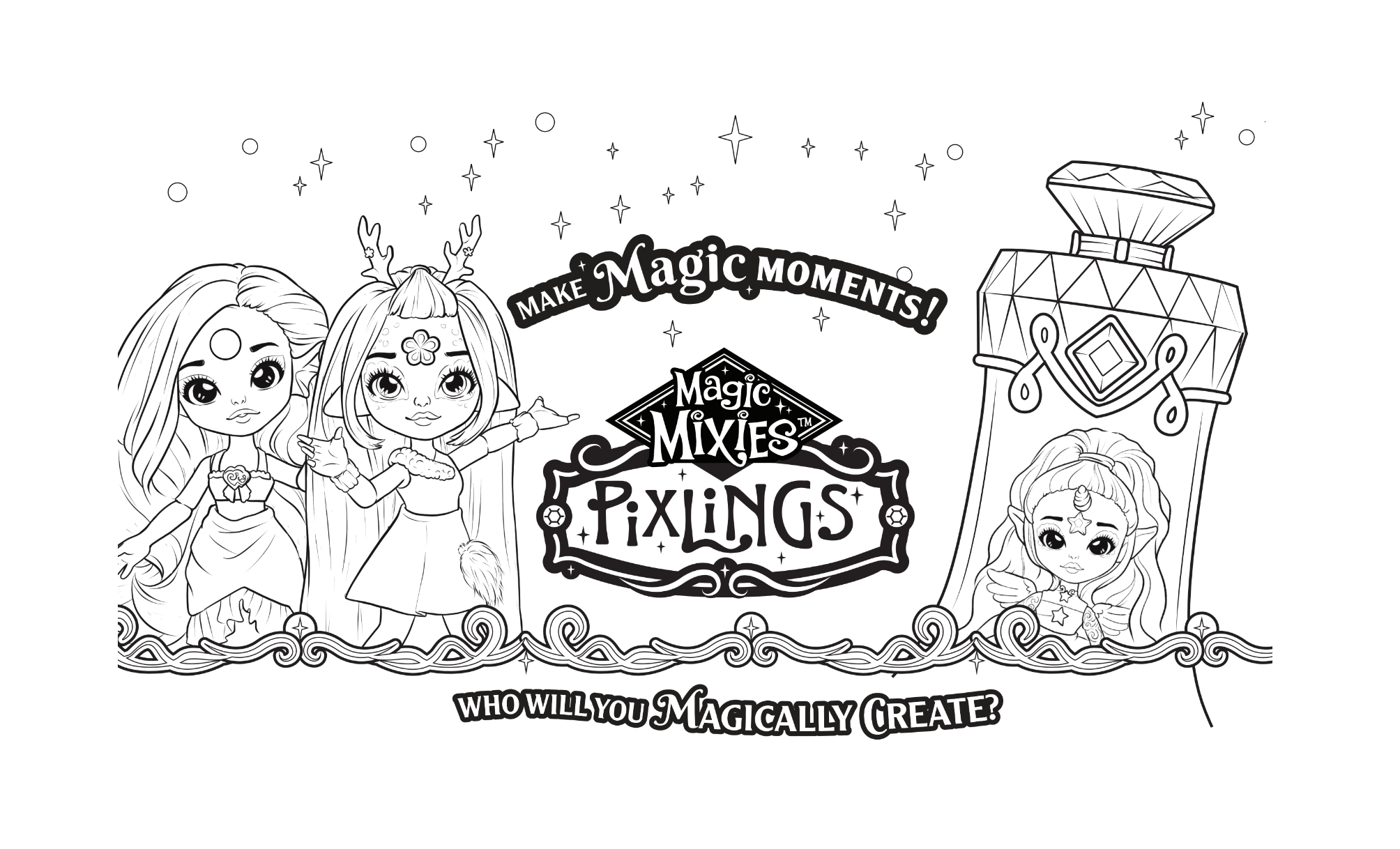 Magic Mixies Colouring Sheet