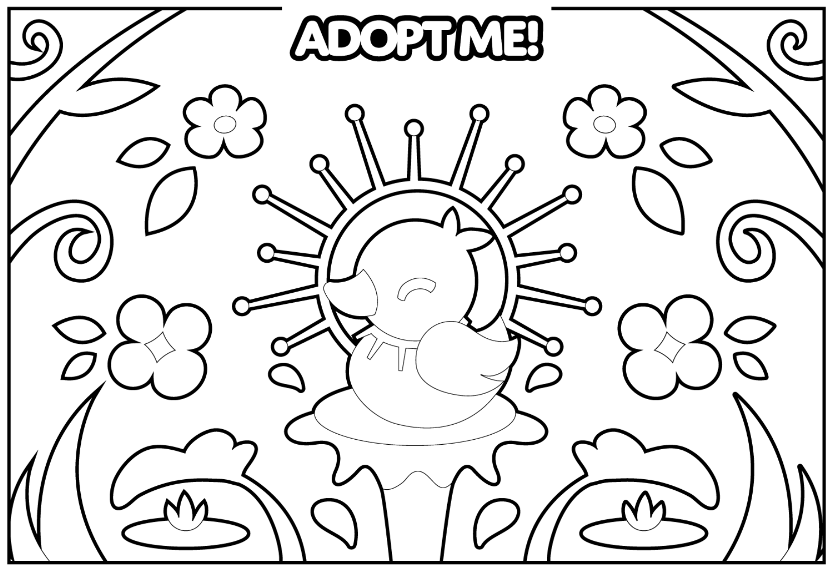 Adopt Me! Colouring Sheet