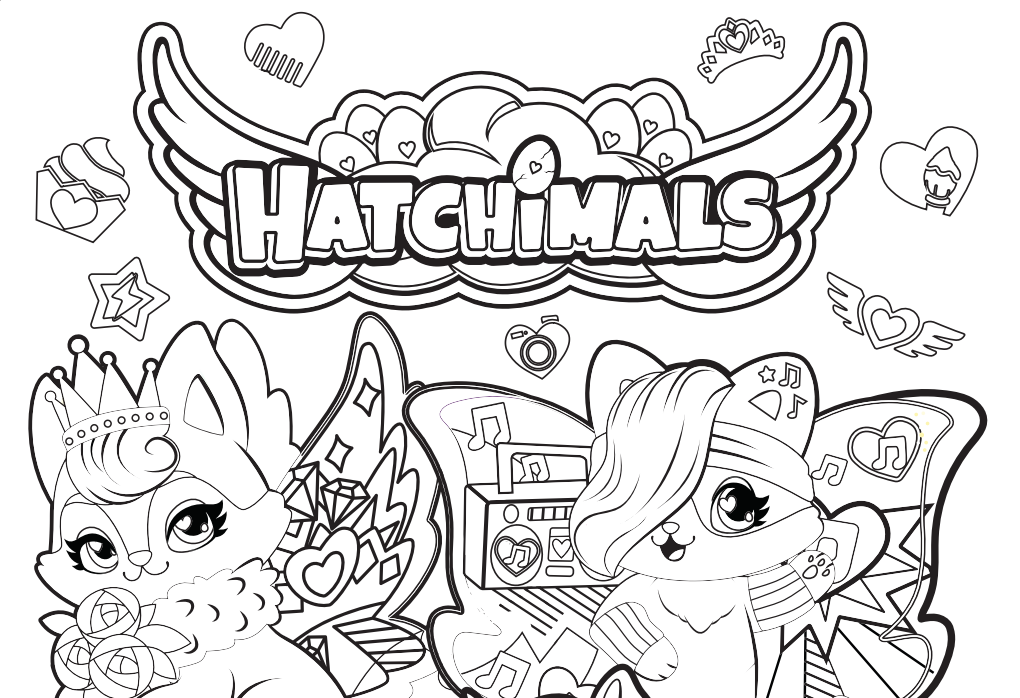 Hatchimals Colouring Sheet