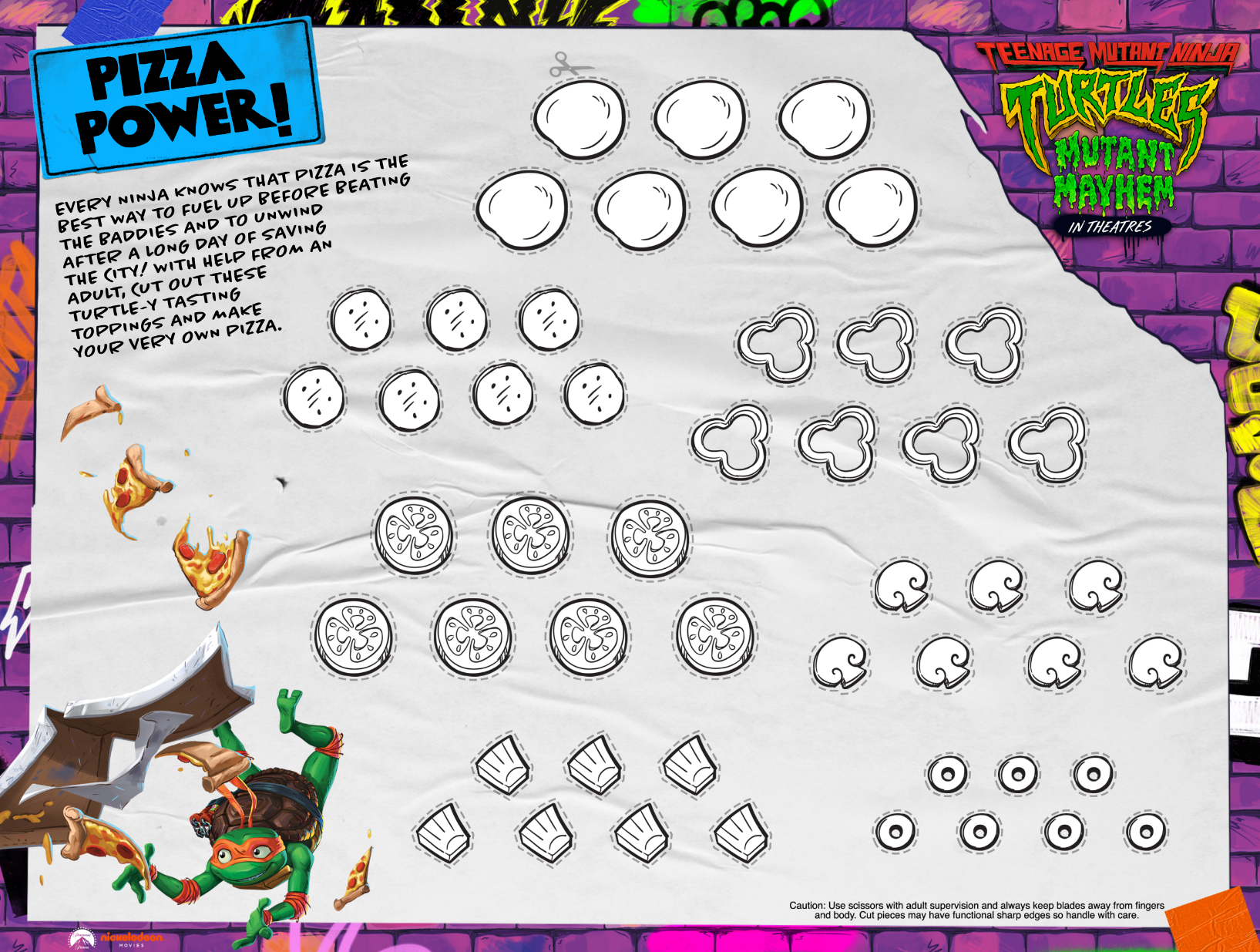 Teenage Mutant Ninja Turtles Make Your Own Pizza Toppings