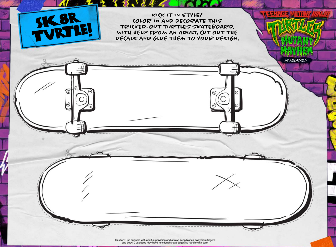 Teenage Mutant Ninja Turtles Decorate Your Own Skateboard