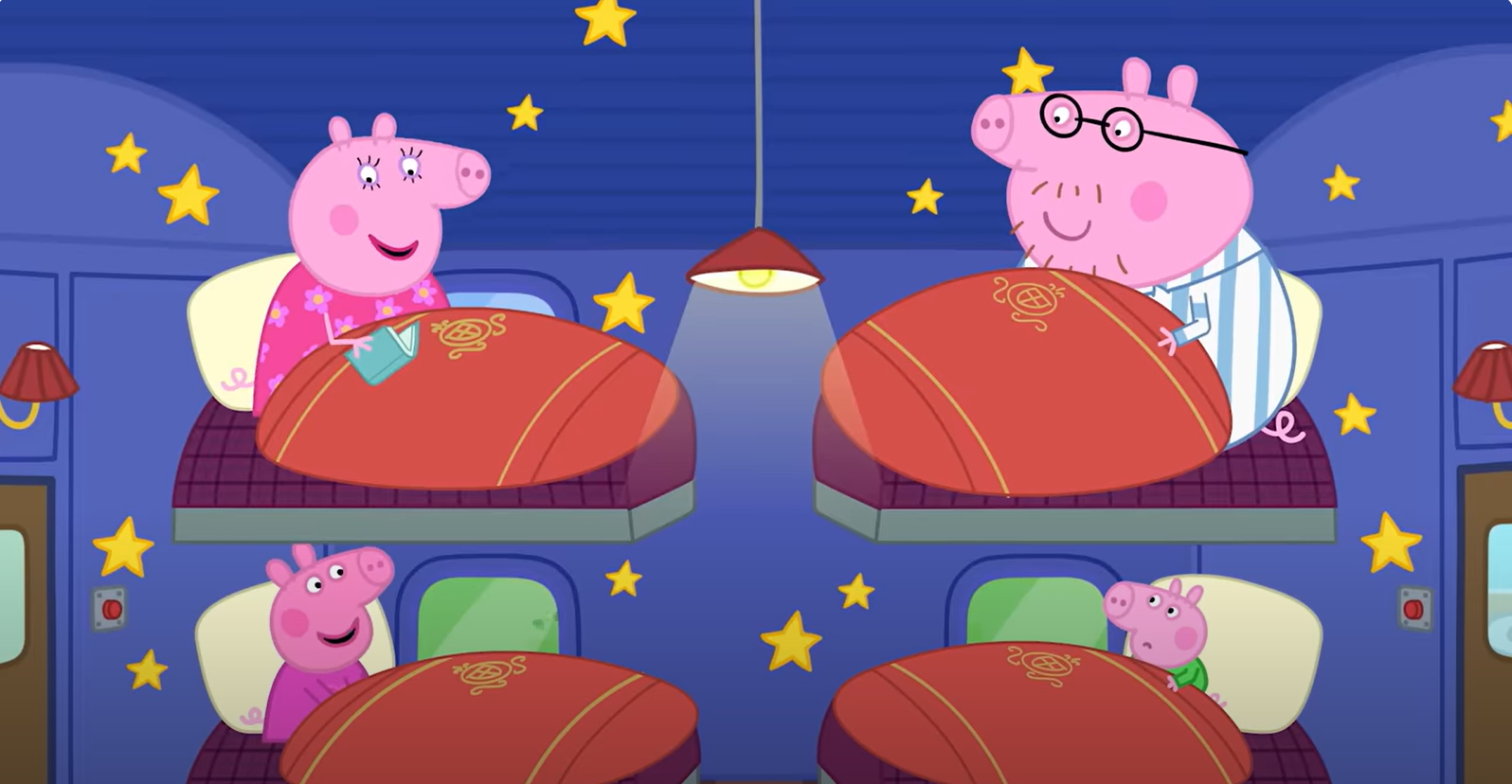 The Night-Time Train Sleepover! | Peppa Pig
