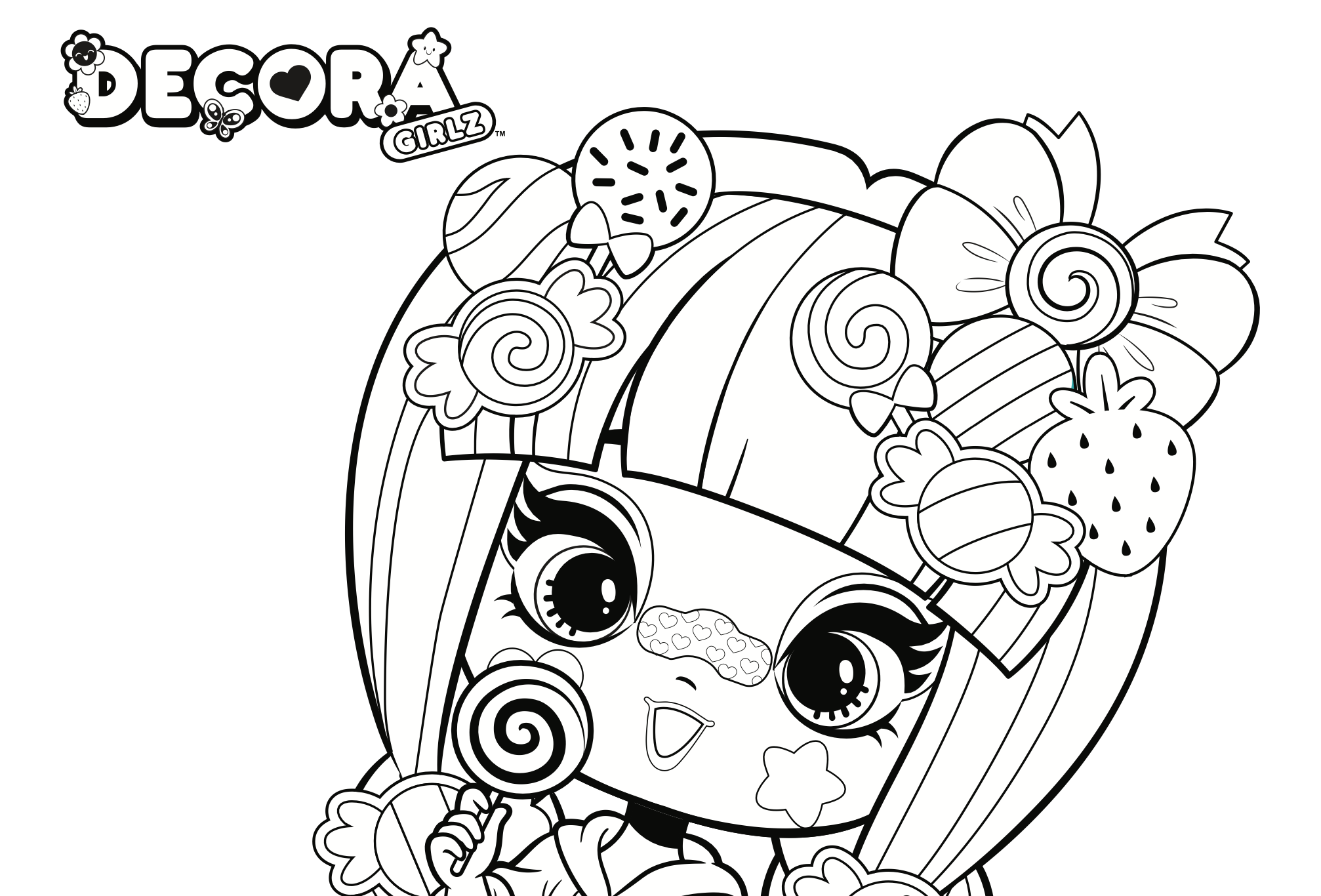 Decora Girlz Colouring Sheets