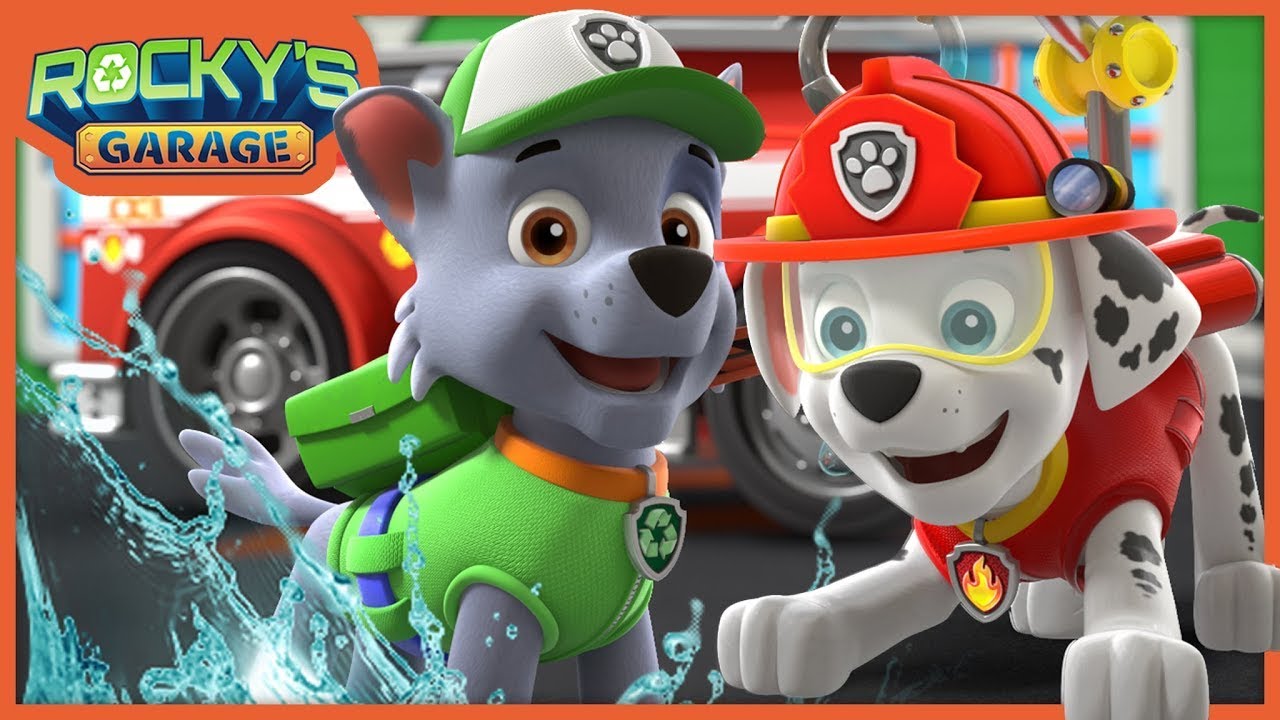 Rocky’s Fire Rescue! – Rocky’s Garage Compilation – PAW...